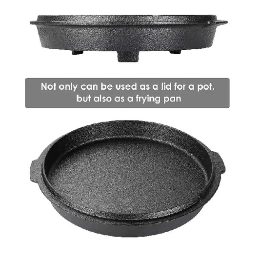 5/9/12.5 Quart Cast Iron Dutch Oven Camping Pot Outdoor Portable Multi-function Cookware Stew Barbecue Soup Picnic Pot