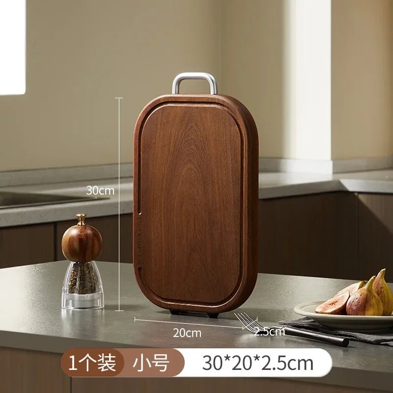Ebony household thickening antibacterial mould-proof board fruit cutting board double-sided cutting board plus non-slip wood