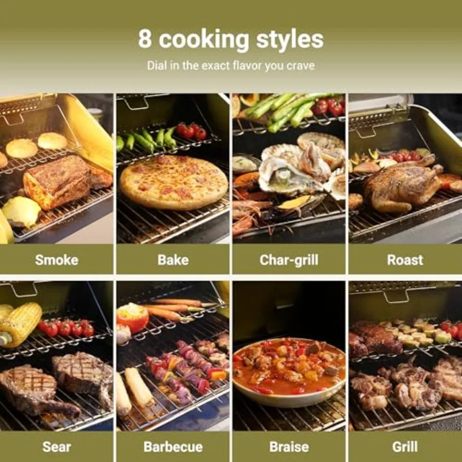 EXIT Fire'n'Go 20V Portable Wood Pellet Grill Smoker Electric Tabletop Pellet Smoker 287 Sq.In Cooking Area Temperature Control