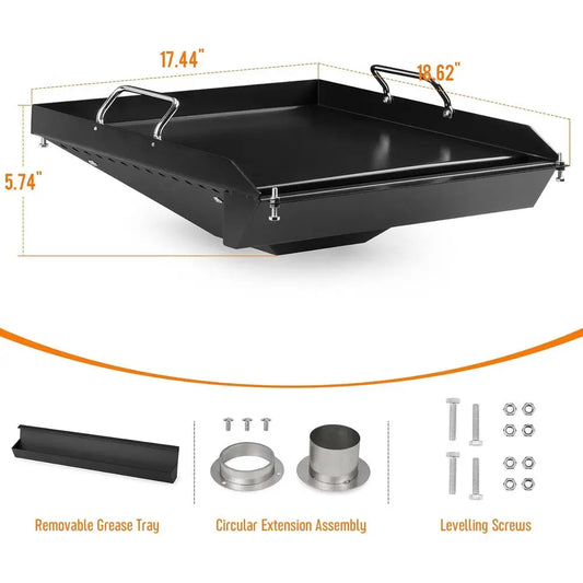 Universal Non-Stick Griddle for 17.4 x 18.6 Pellet Grills - Compatible with Traeger, Pit Boss, Camp Chef, Green Mountain Grills,