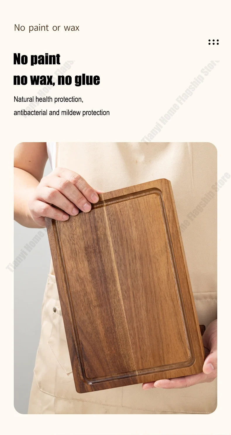 Acacia Wood Cutting Board Thickened Chopping Board Home Large Size  for Cutting Meat, Vegetables, Fruit and Cheese Kitchen tools