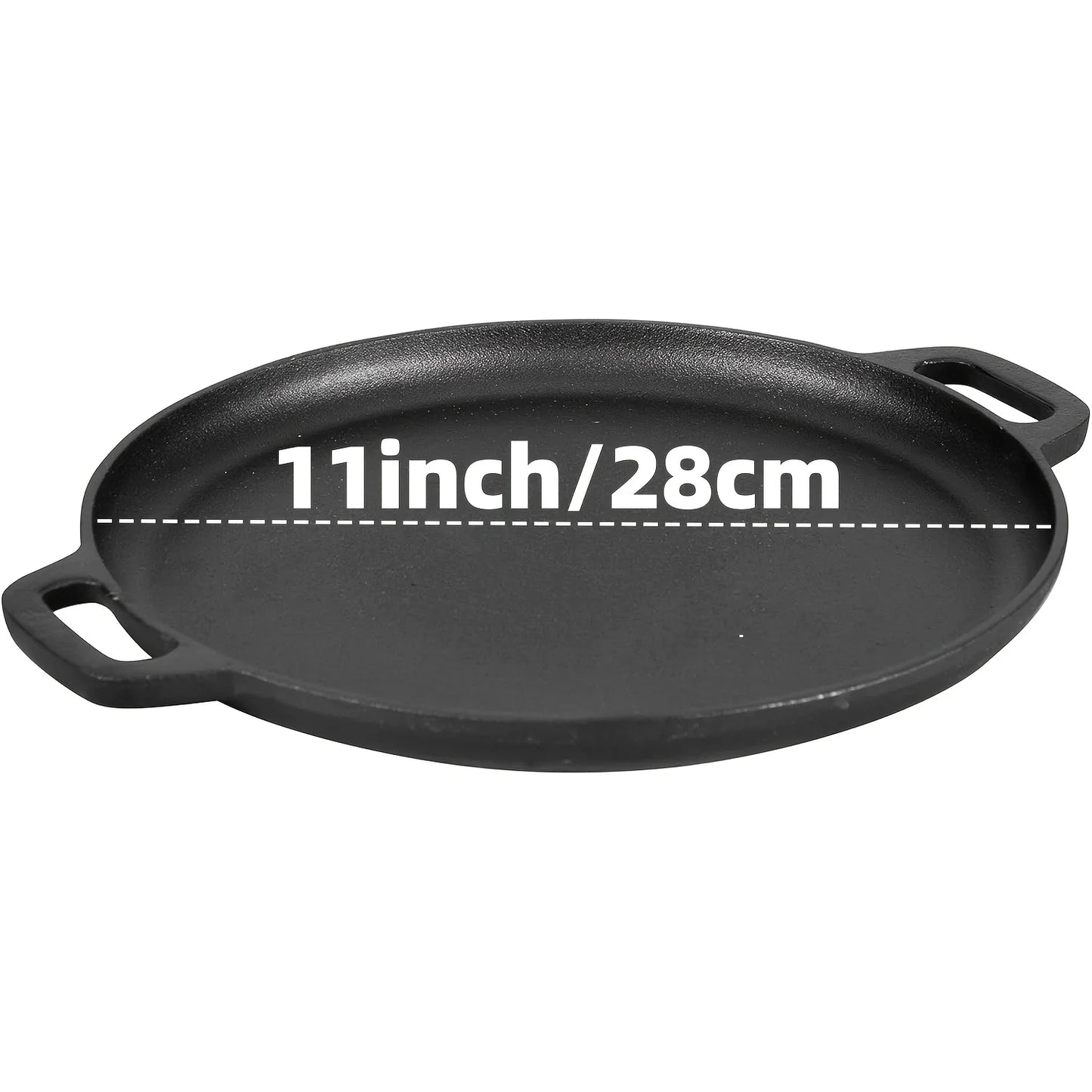 3-Piece Cast Iron Skillet Set (6/8/10 Inch) - Pre-Seasoned, Non-Stick, Heavy-Duty Pans for Oven, Grill & Campfire Cooking, see optional pizza pan