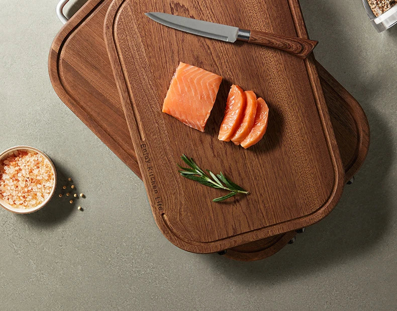 Heavy Duty Wooden Chopping Board cutting board Solid wood anti-bacterial anti-mold Double-sided Ebony anti-slip Butcher Block