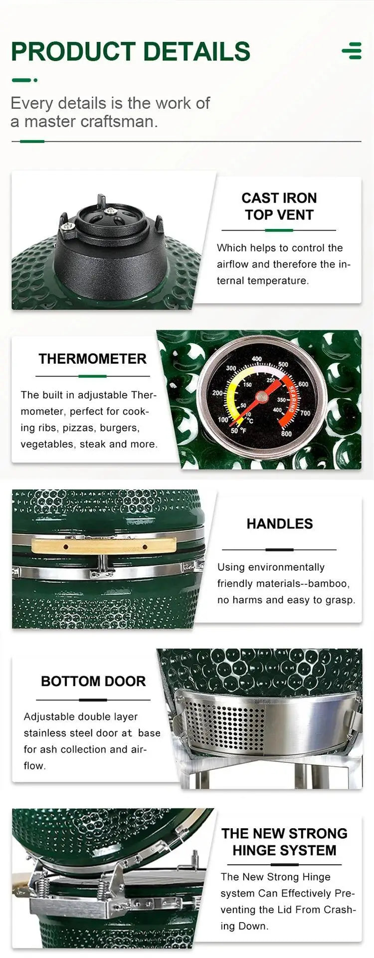 Ceramic Egg Kamado Outdoor Kitchen Garden Bbq Grill 13 18 21 23 24 27 29 Inch Spherical Pellet Smoker Camping Barbecue