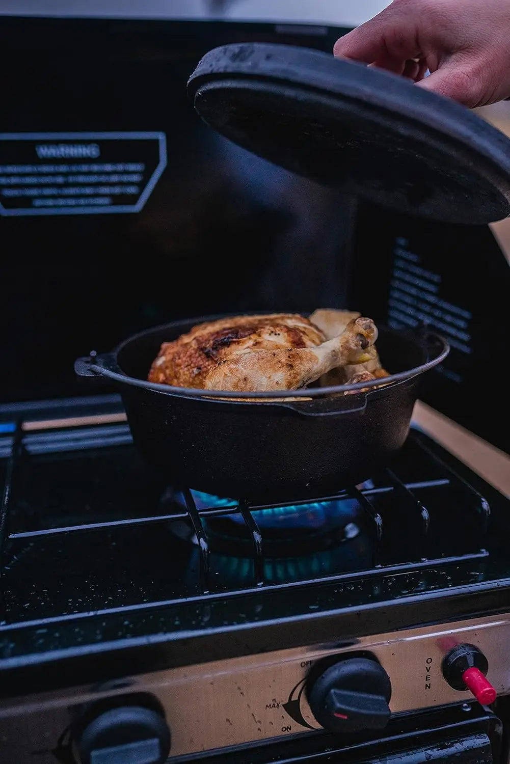 Pre-Seasoned Cast Iron Dutch Oven 4QT - Versatile Family Cooking Pot for Stovetop & Outdoor Use