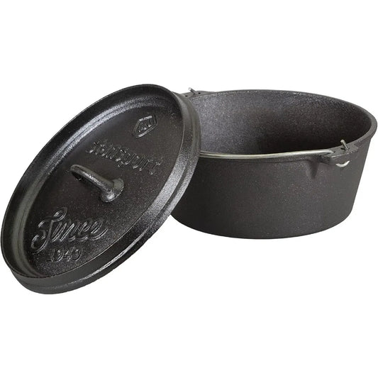 Pre-Seasoned Cast Iron Dutch Oven 4QT - Versatile Family Cooking Pot for Stovetop & Outdoor Use