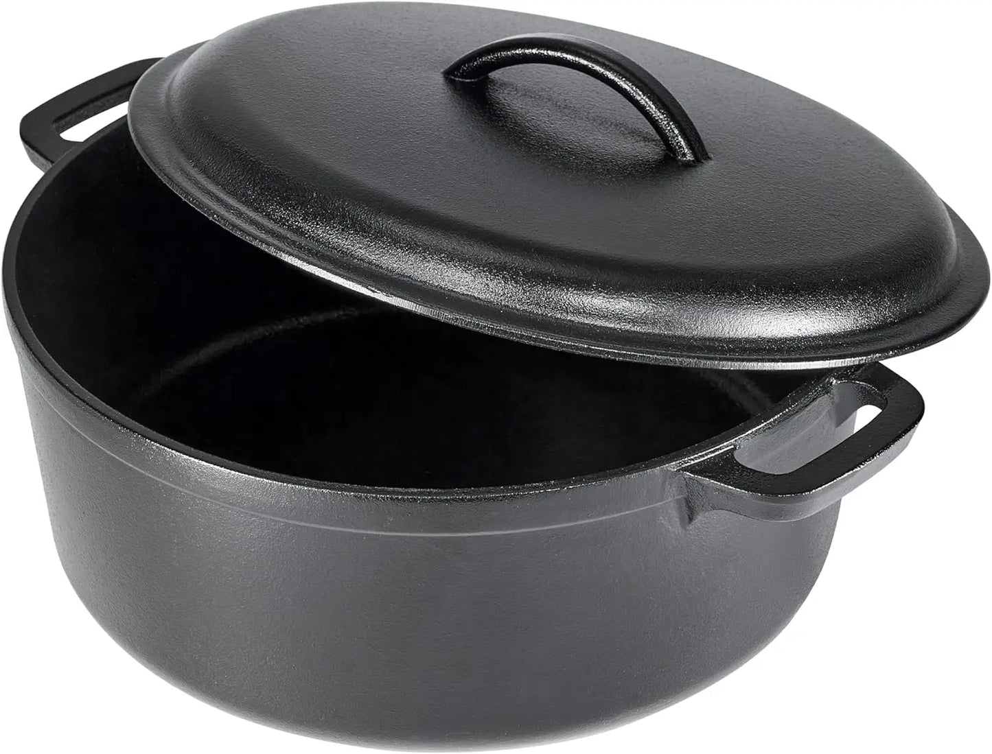 Large 7-Quart Pre-Seasoned Cast Iron Dutch Oven with Lid, Heavy-Duty for Even Cooking, Perfect for Home Chefs