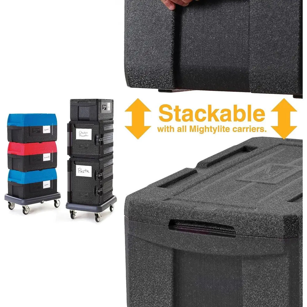 Top-Load Insulated Food Carrier - Multipurpose Pan Carrier, Insulated Cooler, and Food Warmer - 30 qt or 3 Pan Capacity - Black