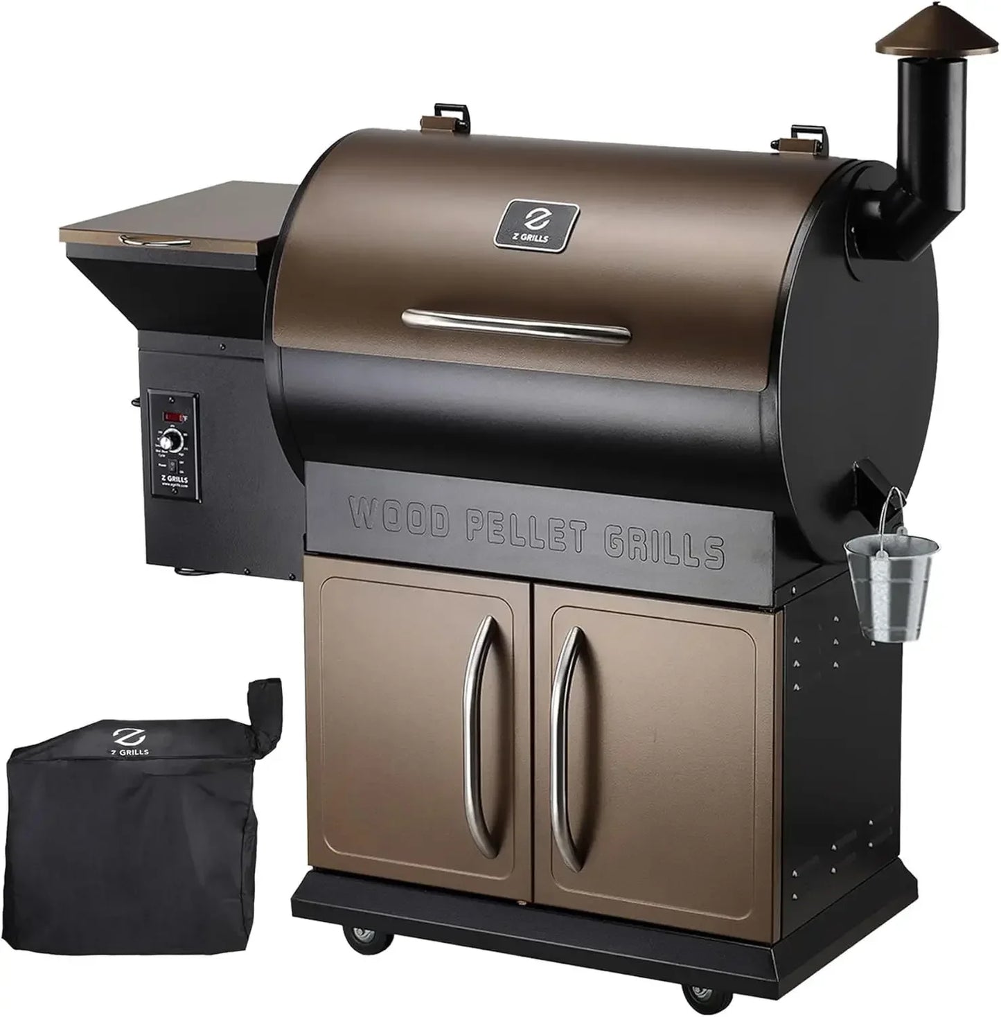 Hot salesWood Pellet Grill Smoker with PID Control, Rain Cover, 700 sq. in Cooking Area for Outdoor BBQ, Smoke, Bake and Roast