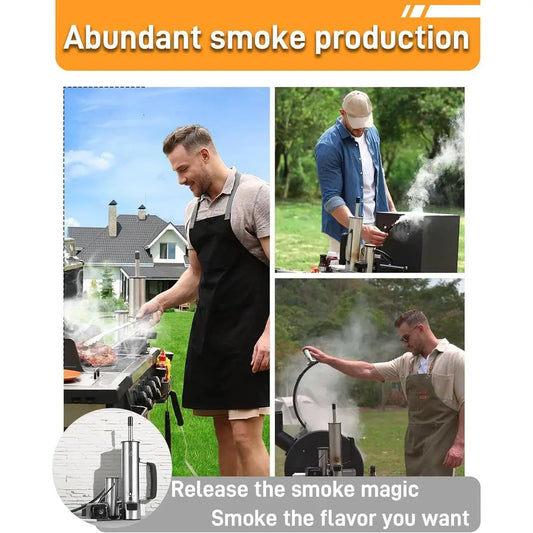Cold Smoke Generator for Grill - 304 Stainless Steel Smoker Tube, Double Tube to Cut Tar, Anti-Scald Handle, Ideal for Camping/B