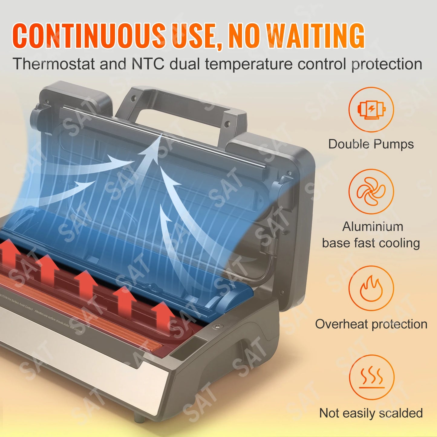 Vacuum Food Sealing for Household Kitchen 90Kpa 130W Vacuum Sealer Food Packaging Machine with Free 10pcs Vacuum bags