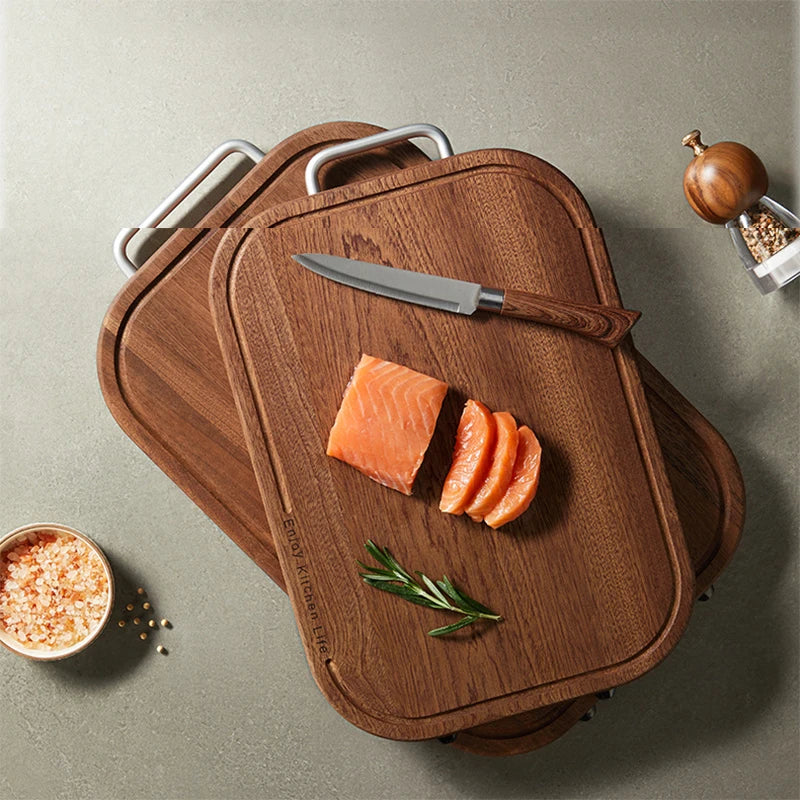 Heavy Duty Wooden Chopping Board cutting board Solid wood anti-bacterial anti-mold Double-sided Ebony anti-slip Butcher Block