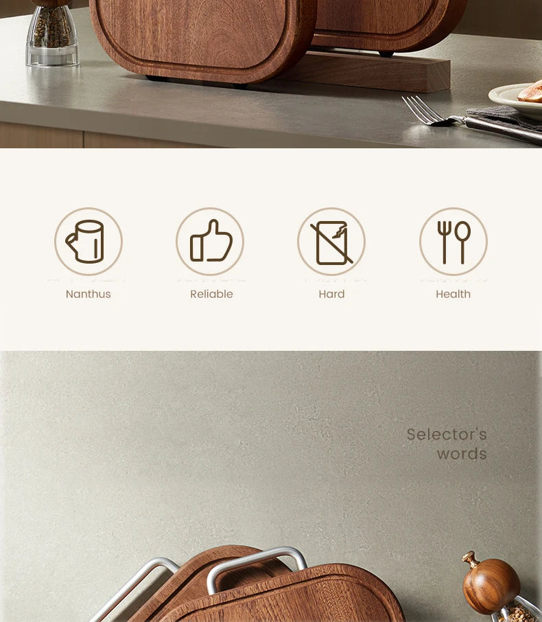 Heavy Duty Wooden Chopping Board cutting board Solid wood anti-bacterial anti-mold Double-sided Ebony anti-slip Butcher Block