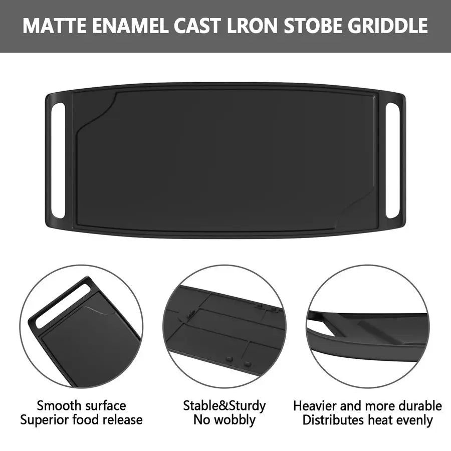 Cast Iron AEB72914208, AEB72914211 Gas Stove Griddle Plate Replacement for lg Stove Range Griddle Plate for Gas Range AEB7291421
