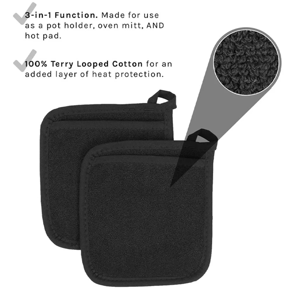 1Pair Baking Oven Gloves Cotton Insulated Anti-Scald Mitts for Heat Protection Cooking Baking Microwave Oven Use Comfortable Fit