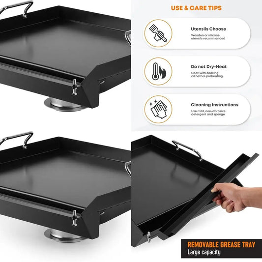 Universal Non-Stick Griddle for 17.4 x 18.6 Pellet Grills - Compatible with Traeger, Pit Boss, Camp Chef, Green Mountain Grills,