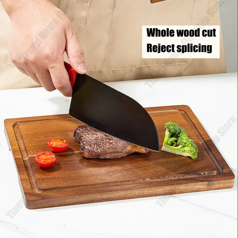 Acacia Wood Cutting Board Thickened Chopping Board Home Large Size  for Cutting Meat, Vegetables, Fruit and Cheese Kitchen tools
