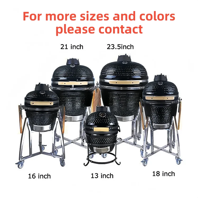 Ceramic Egg Kamado Outdoor Kitchen Garden Bbq Grill 13 18 21 23 24 27 29 Inch Spherical Pellet Smoker Camping Barbecue