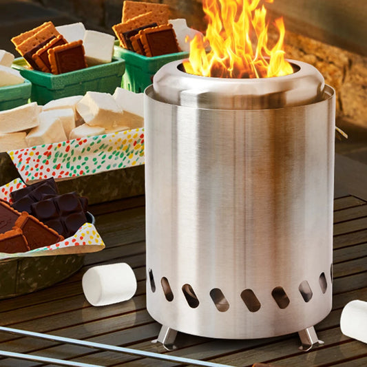 Mini Tabletop Firepit Stainless Steel Portable Mini Stove Mini Fire Pit Wood Burning Or Pellet Fueled Portable Bonfire