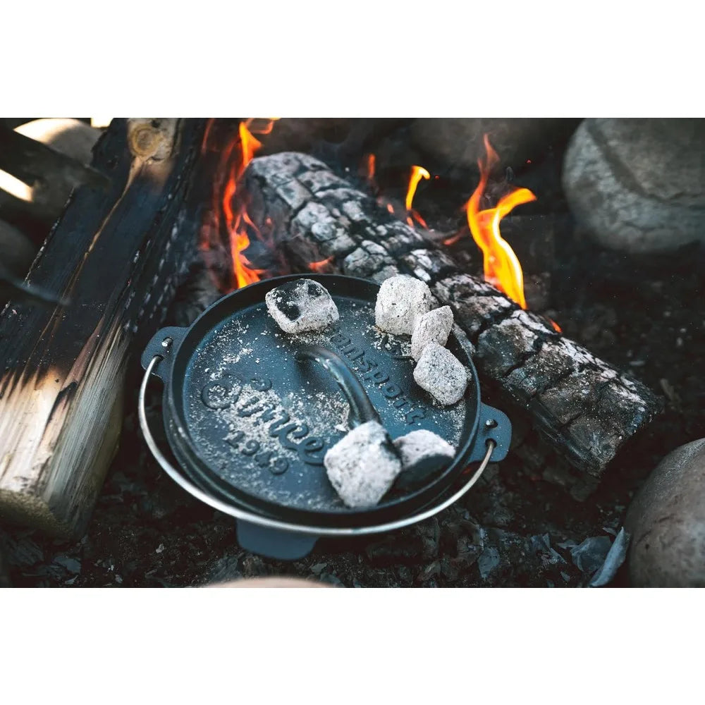 Pre-Seasoned Cast Iron Dutch Oven 4QT - Versatile Family Cooking Pot for Stovetop & Outdoor Use