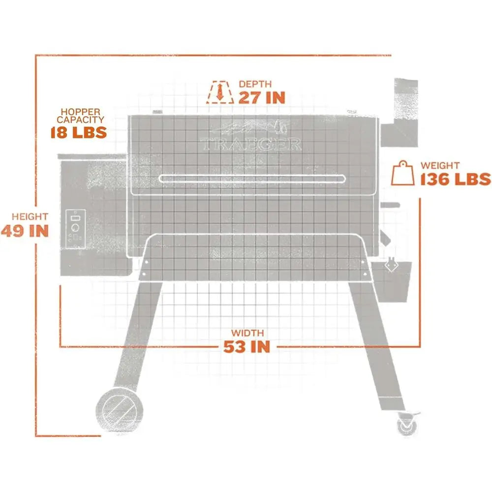 Electric Wood Pellet Grill and Smoker, 884 Sq In Cook Area, 450°F Max Temp, Meat Probe, 6-in-1 BBQ Grill