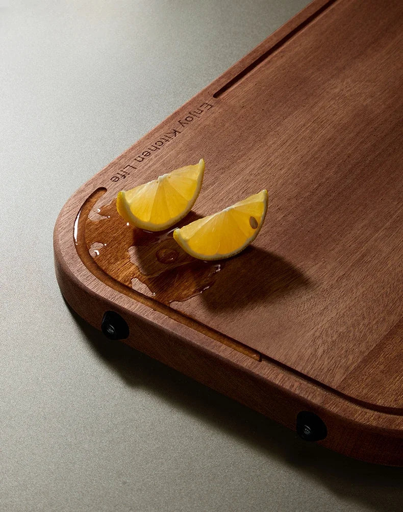 Ebony household thickening antibacterial mould-proof board fruit cutting board double-sided cutting board plus non-slip wood