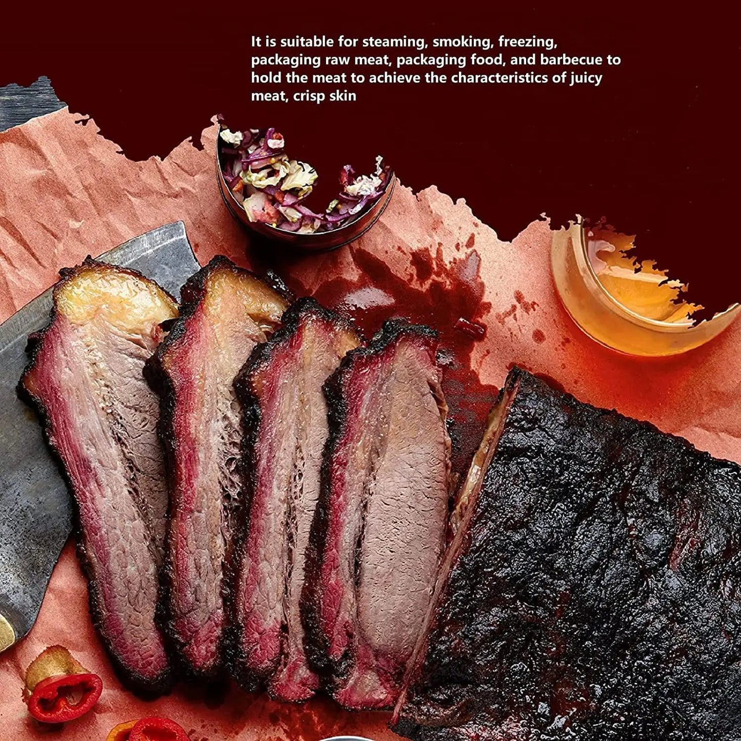 Butcher Paper for Smoking Meat Butcher Paper Roll Unwaxed 15.7 Inch x 33 Feet BBQ Peach Wrapping Paper for Smoking Meat Brisket