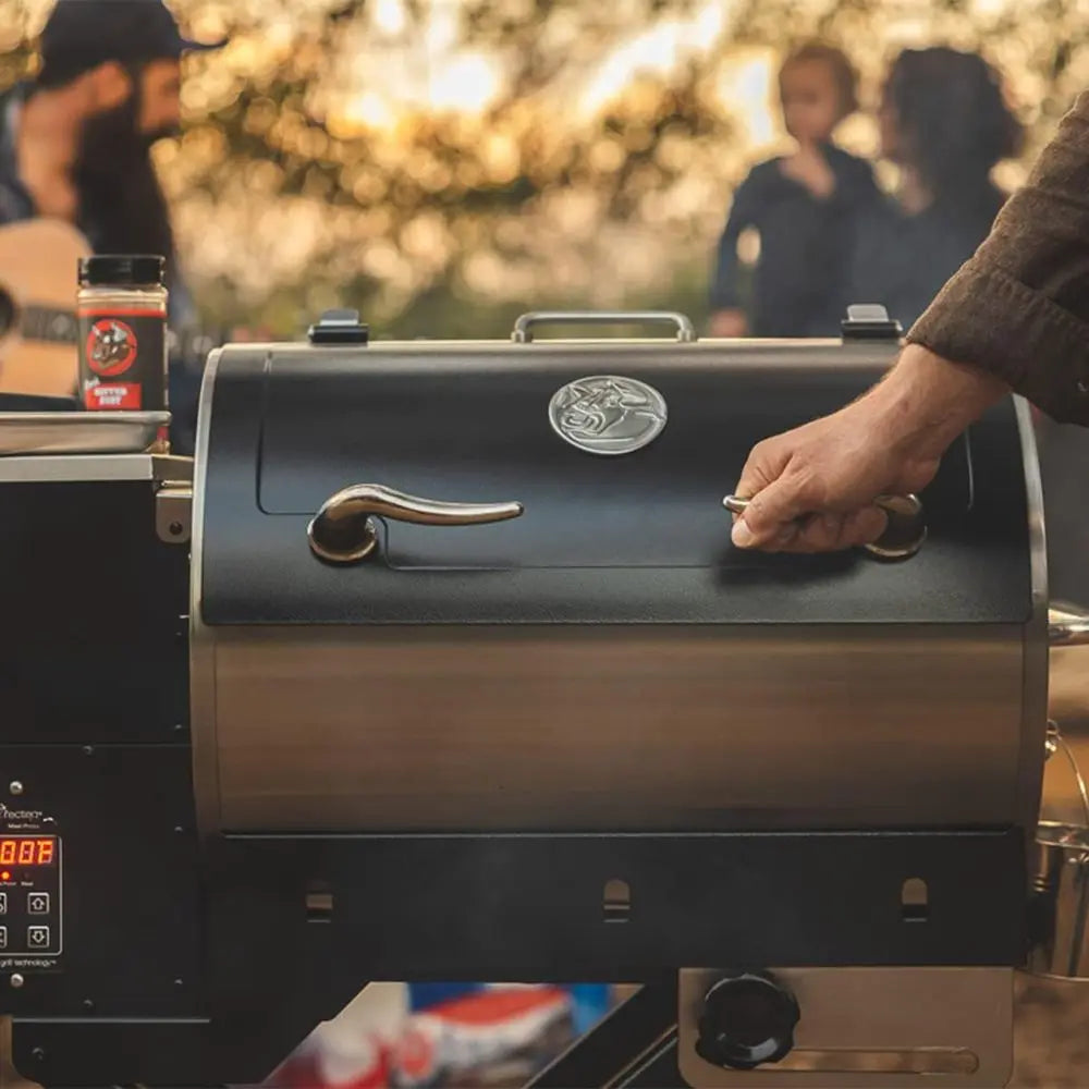 Portable Electric Pellet Grill - Road 340, BBQ Smoker with Wood Pellets for Searing and Smoking