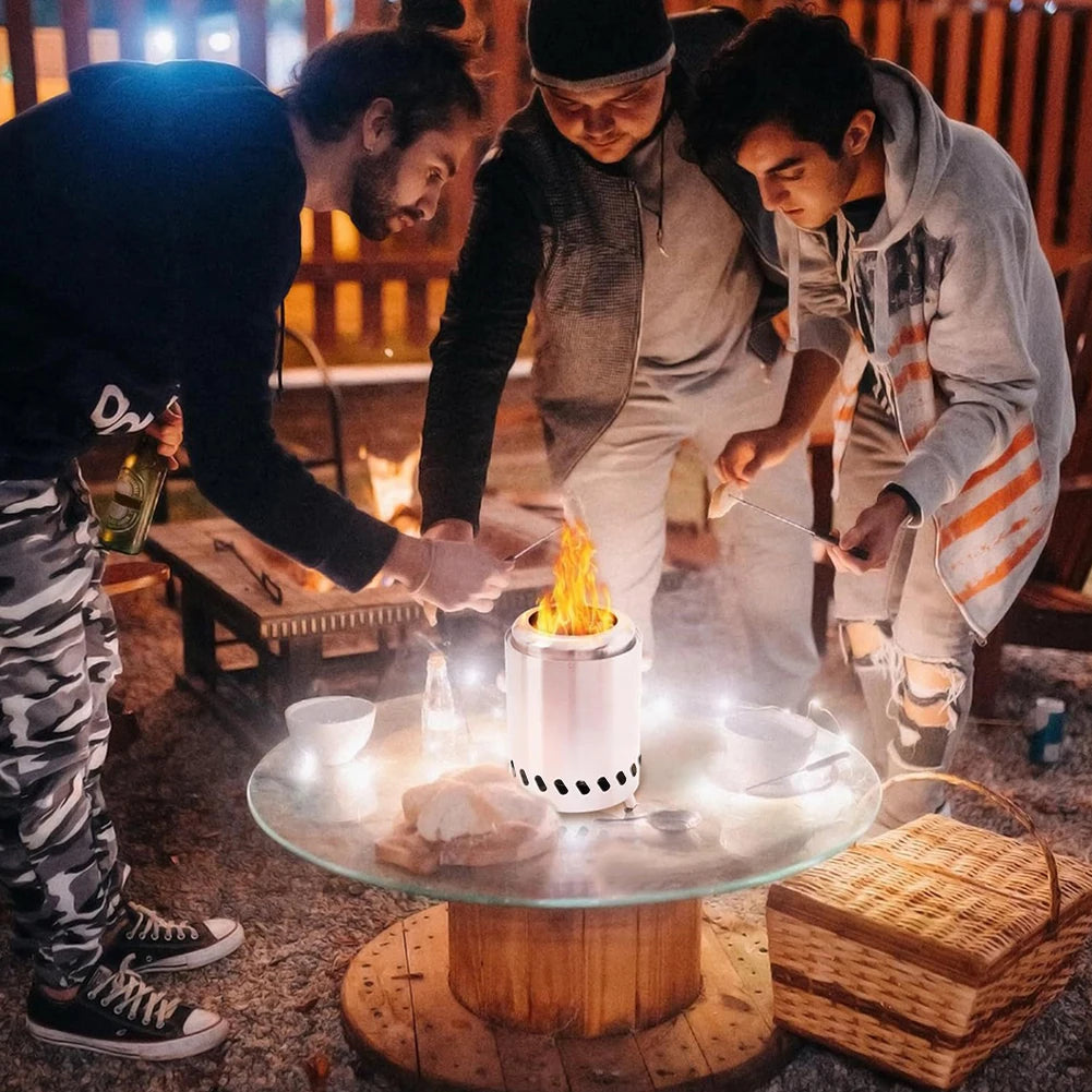 Mini Tabletop Firepit Stainless Steel Portable Mini Stove Mini Fire Pit Wood Burning Or Pellet Fueled Portable Bonfire