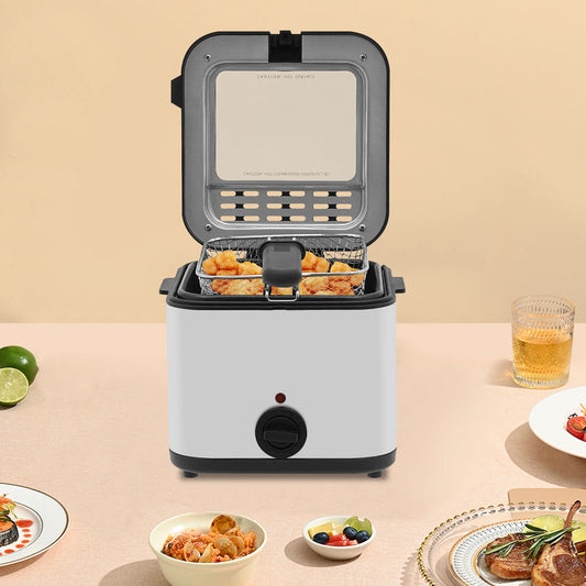 110V Electric Deep Fryer with Basket, Deep Fryers, Stainless Steel Commercial Deep Fryer for Home Kitchen, Restaurant, Fast Food
