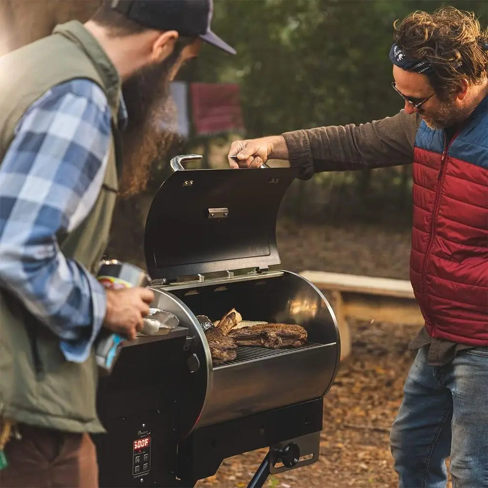 Portable Electric Pellet Grill - Road 340, BBQ Smoker with Wood Pellets for Searing and Smoking
