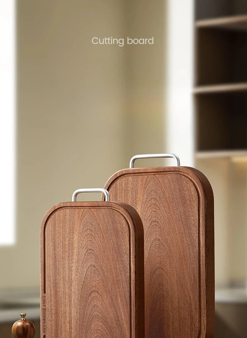 Ebony household thickening antibacterial mould-proof board fruit cutting board double-sided cutting board plus non-slip wood