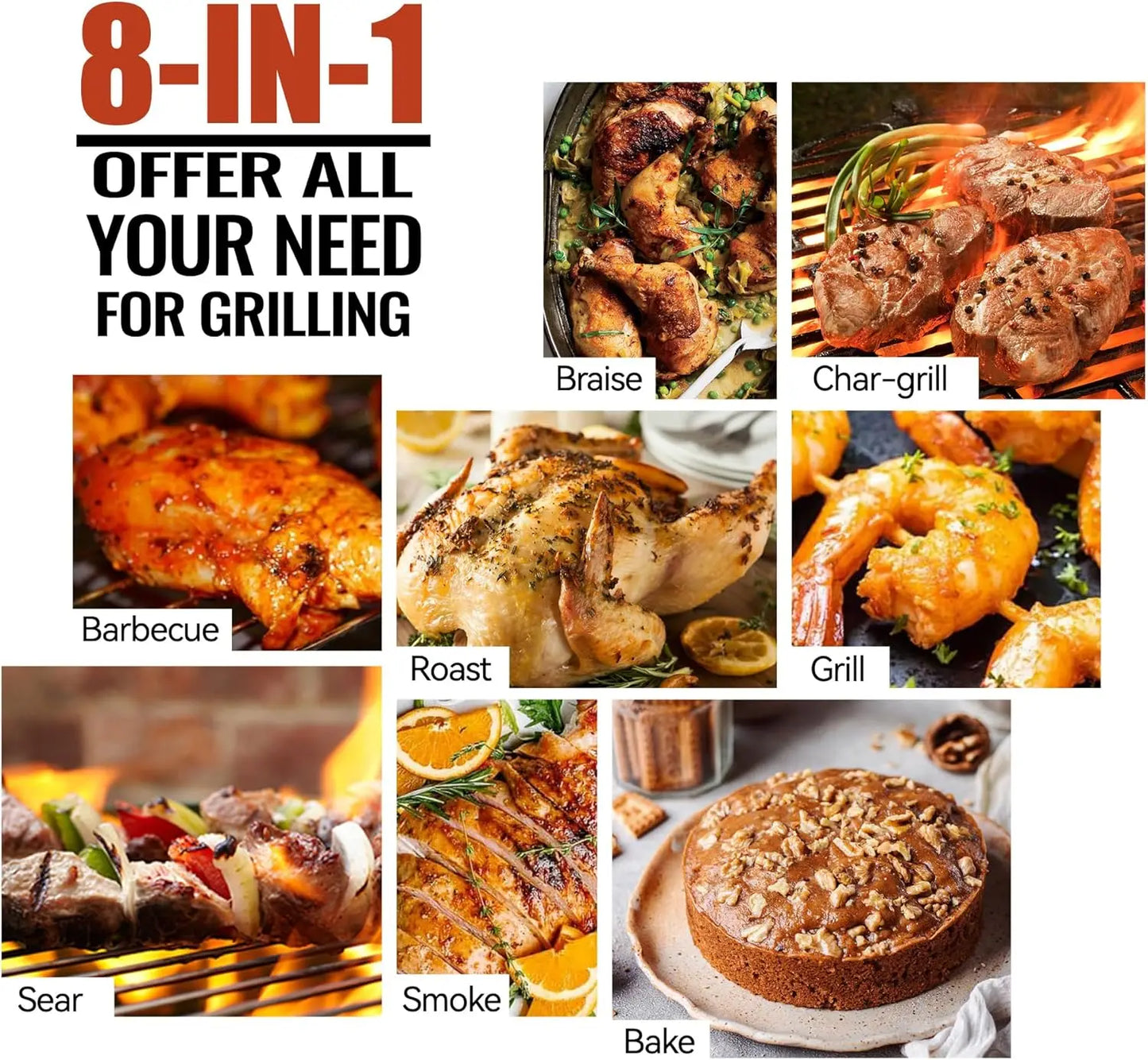 Hot salesWood Pellet Grill Smoker with PID Control, Rain Cover, 700 sq. in Cooking Area for Outdoor BBQ, Smoke, Bake and Roast