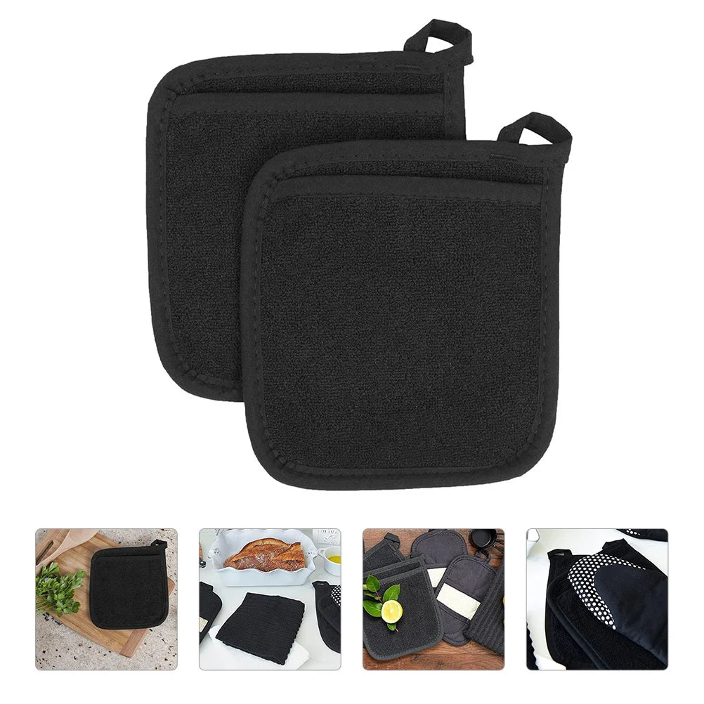 1Pair Baking Oven Gloves Cotton Insulated Anti-Scald Mitts for Heat Protection Cooking Baking Microwave Oven Use Comfortable Fit