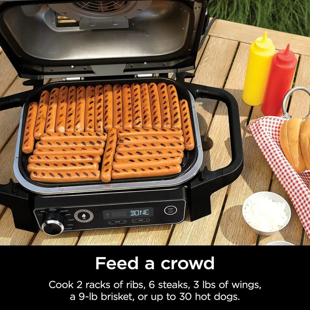 7-in-1 Pellet Grill: Portable, Weatherproof, Cooks 6 Steaks & 30 Hot Dogs, Includes Pellets