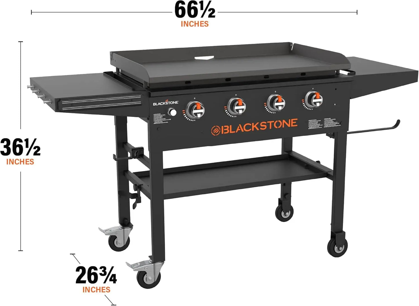 Portable Outdoor Gas Griddle 4 Burner Propane Flat Top Grill, BBQ Cooking Station for Camping and Backyard, 36 Inch, Black