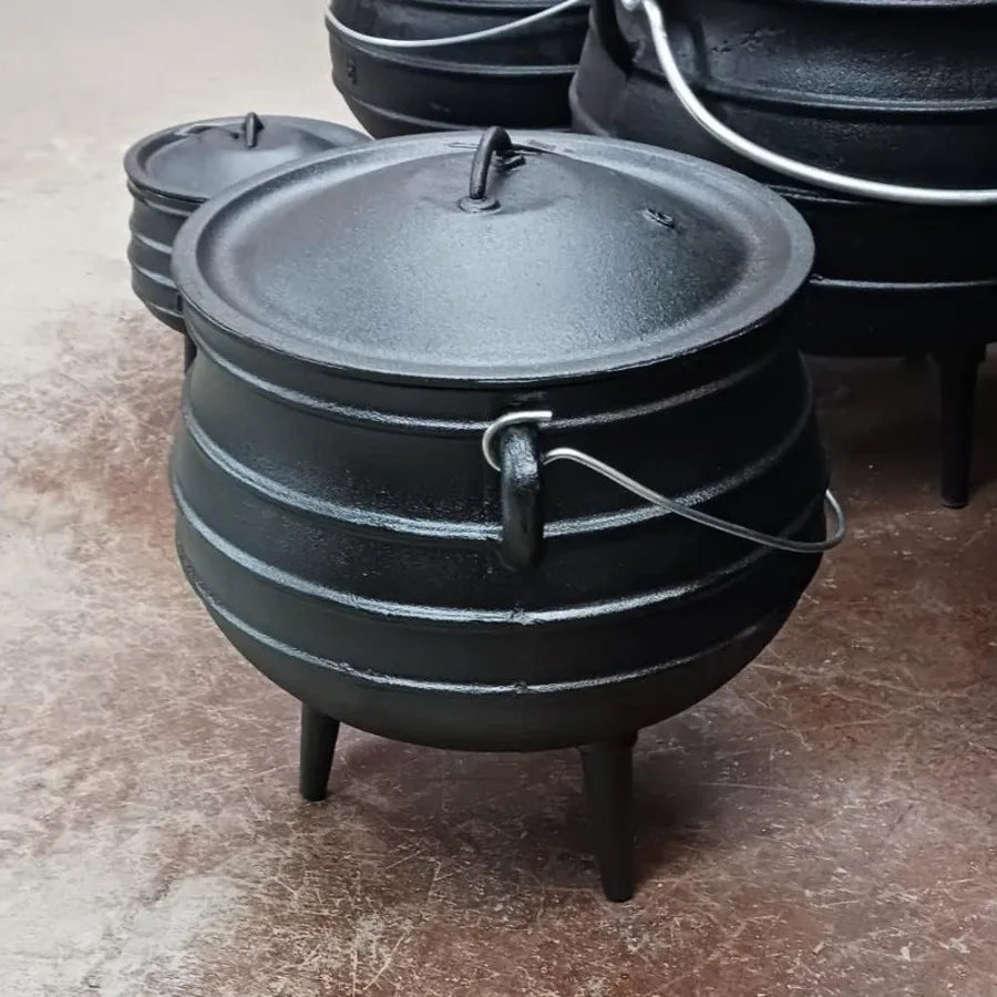 Campfire Cooking Kettle Pot Cast Iron Potje Dutch Oven with 3 Legs and Lid 13.5 inch 3.5 Gallon for Outdoor Camping Wilderness