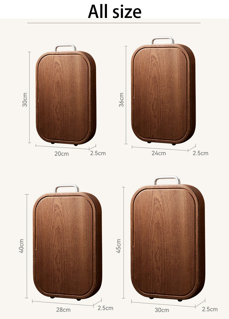 Heavy Duty Wooden Chopping Board cutting board Solid wood anti-bacterial anti-mold Double-sided Ebony anti-slip Butcher Block
