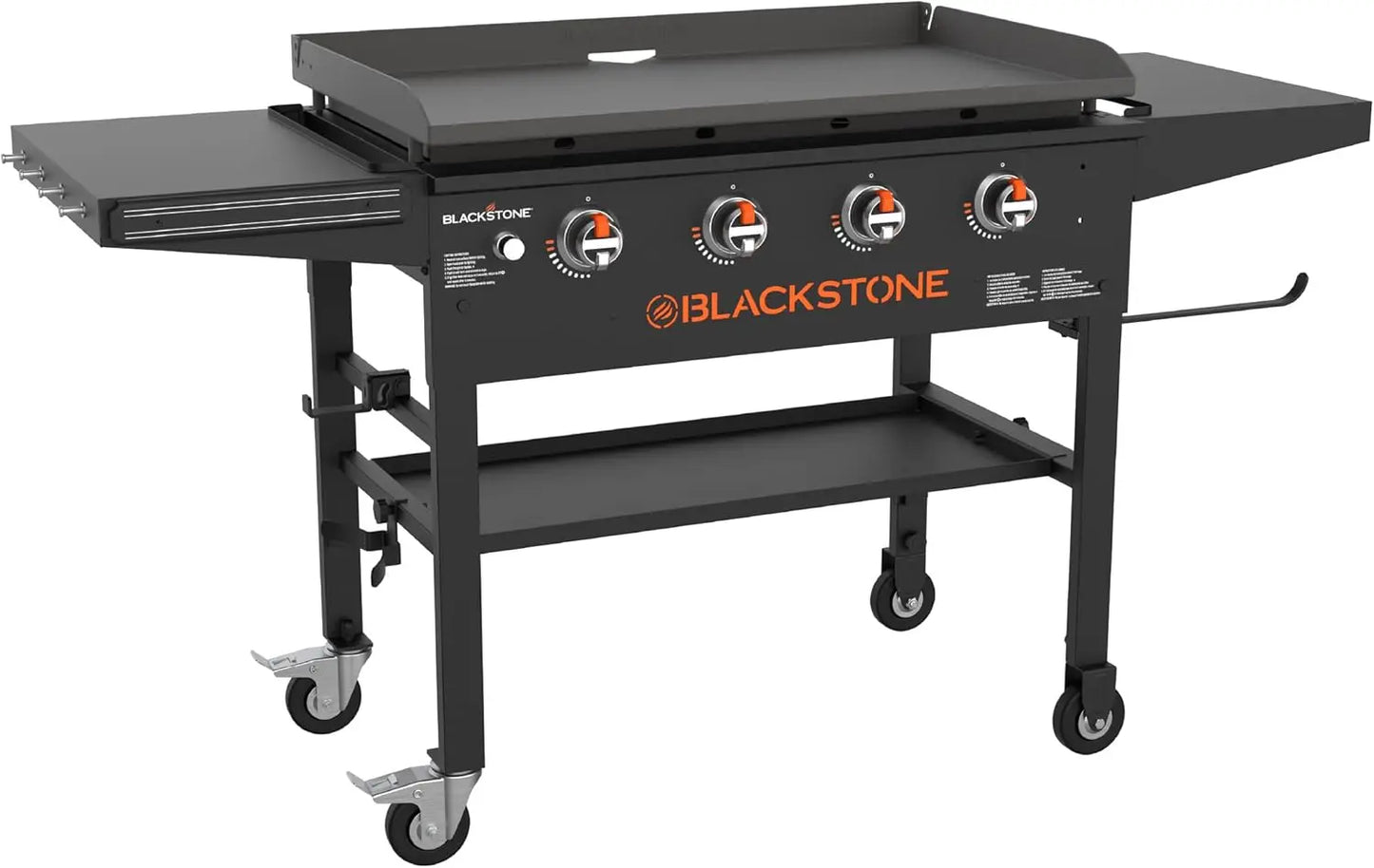 Portable Outdoor Gas Griddle 4 Burner Propane Flat Top Grill, BBQ Cooking Station for Camping and Backyard, 36 Inch, Black