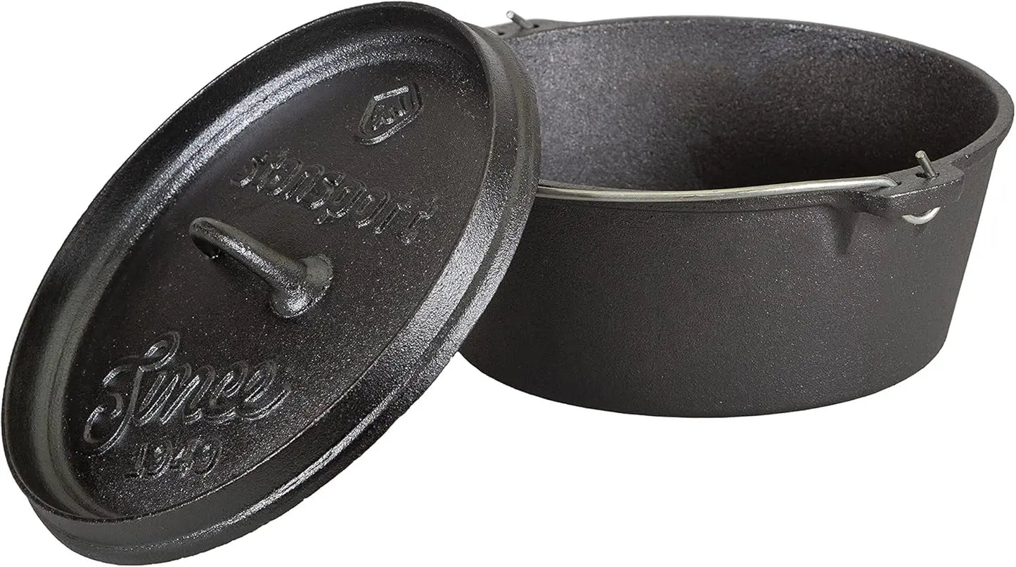Pre-Seasoned Cast Iron Dutch Oven 4QT - Versatile Family Cooking Pot for Stovetop & Outdoor Use