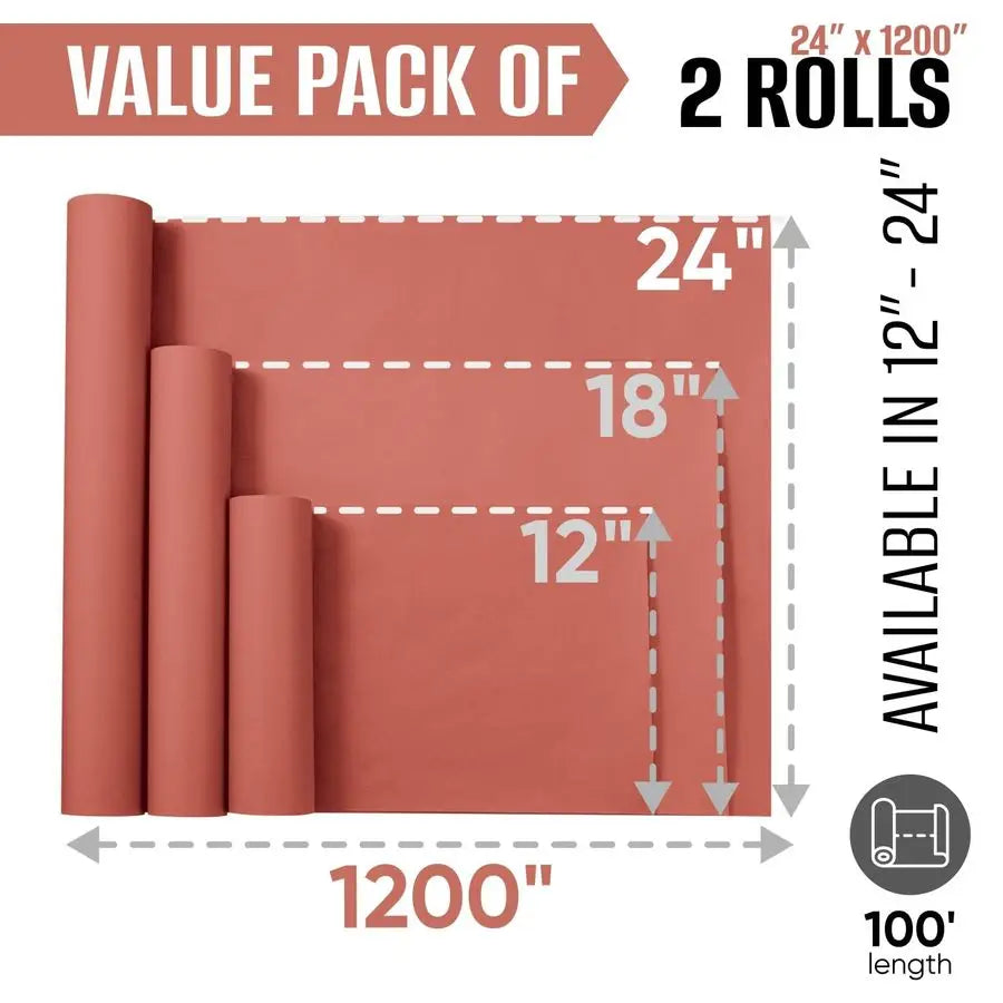 24 x 100 Made in USA Pink Butcher Paper Roll Value Pack of 2 FoodGrade Peach Butcher Paper Perfect for BBQ, Smoking Meat