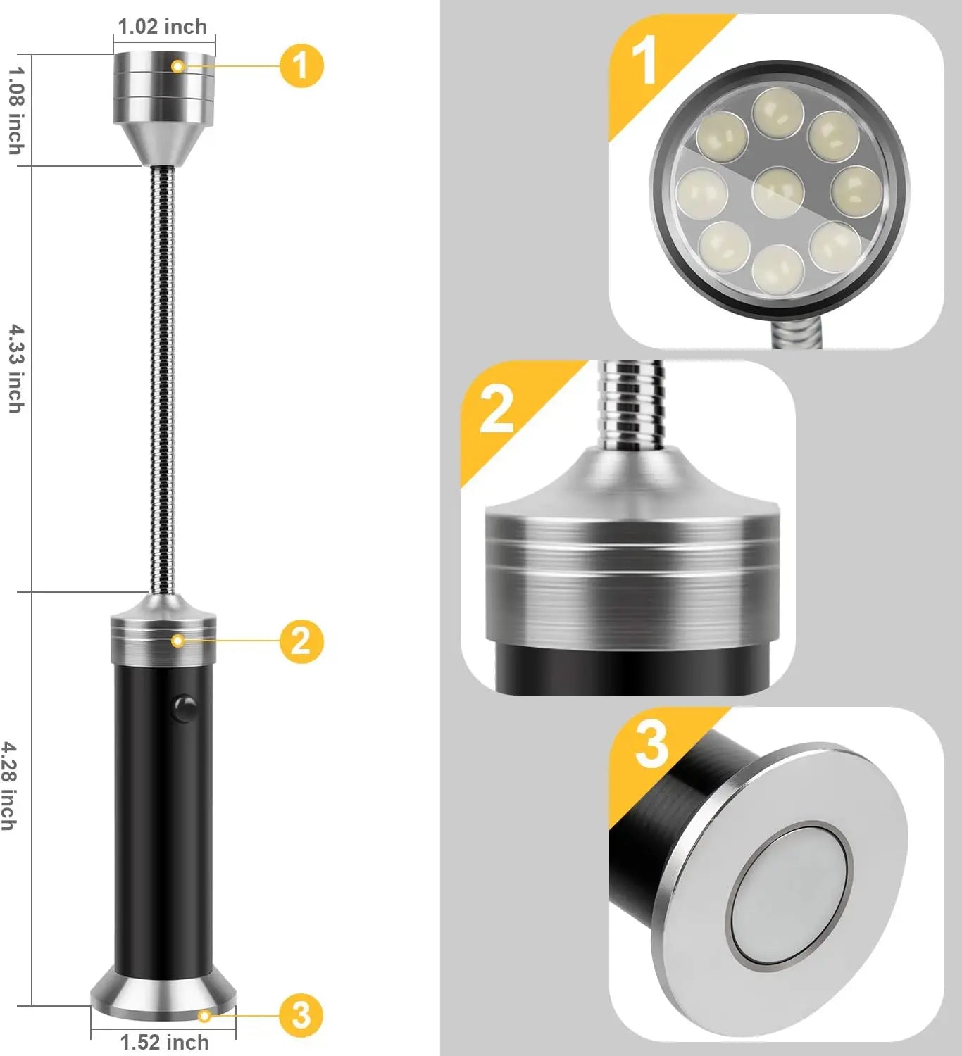 Barbecue Grill Light for Outdoor Grill Led BBQ Lights Gifts for Men Traeger Pit Boss Smoker Grill Accessories Batteries Included
