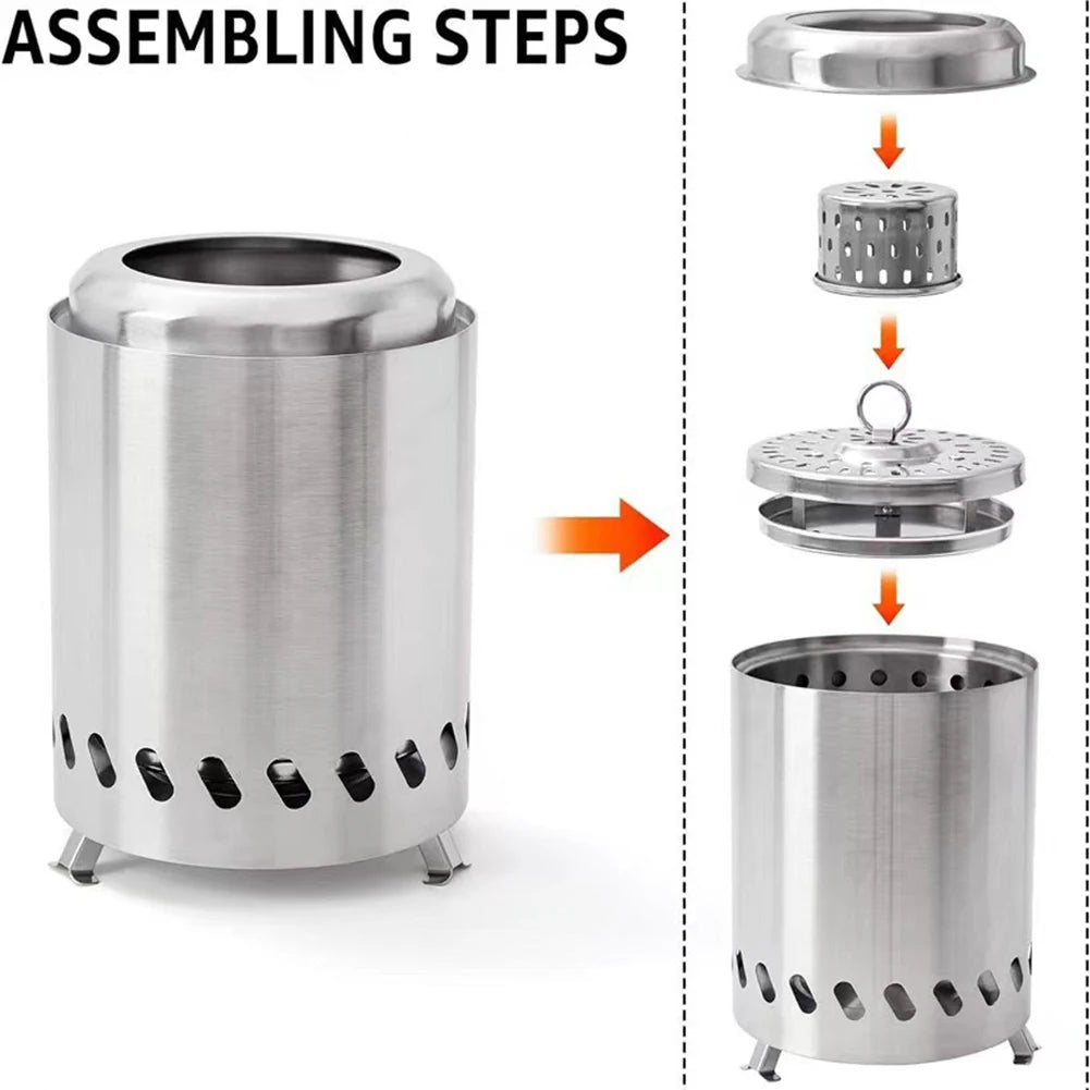 Mini Tabletop Firepit Stainless Steel Portable Mini Stove Mini Fire Pit Wood Burning Or Pellet Fueled Portable Bonfire