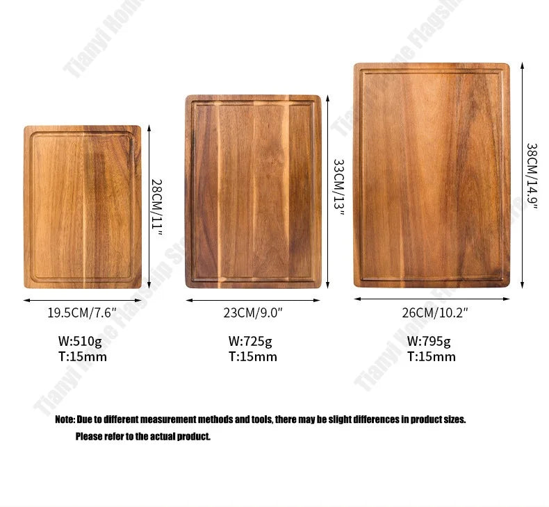 Acacia Wood Cutting Board Thickened Chopping Board Home Large Size  for Cutting Meat, Vegetables, Fruit and Cheese Kitchen tools