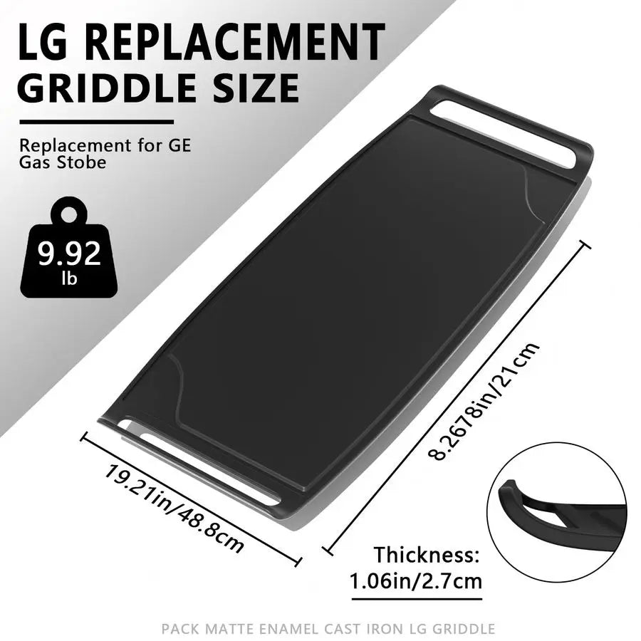 Cast Iron AEB72914208, AEB72914211 Gas Stove Griddle Plate Replacement for lg Stove Range Griddle Plate for Gas Range AEB7291421