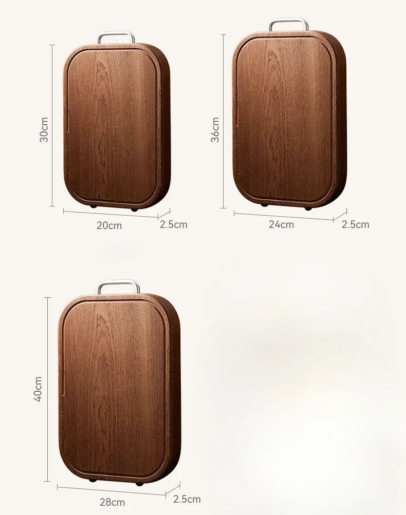 Ebony household thickening antibacterial mould-proof board fruit cutting board double-sided cutting board plus non-slip wood