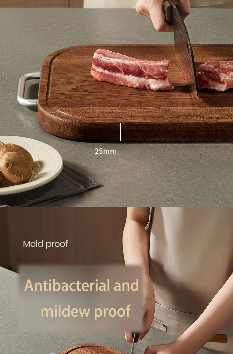 Heavy Duty Wooden Chopping Board cutting board Solid wood anti-bacterial anti-mold Double-sided Ebony anti-slip Butcher Block