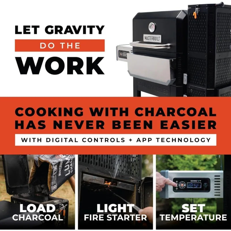 Digital Charcoal Grill Griddle and Smoker with App Connectivity Digital Control 800 Sq In Cooking Surface Black