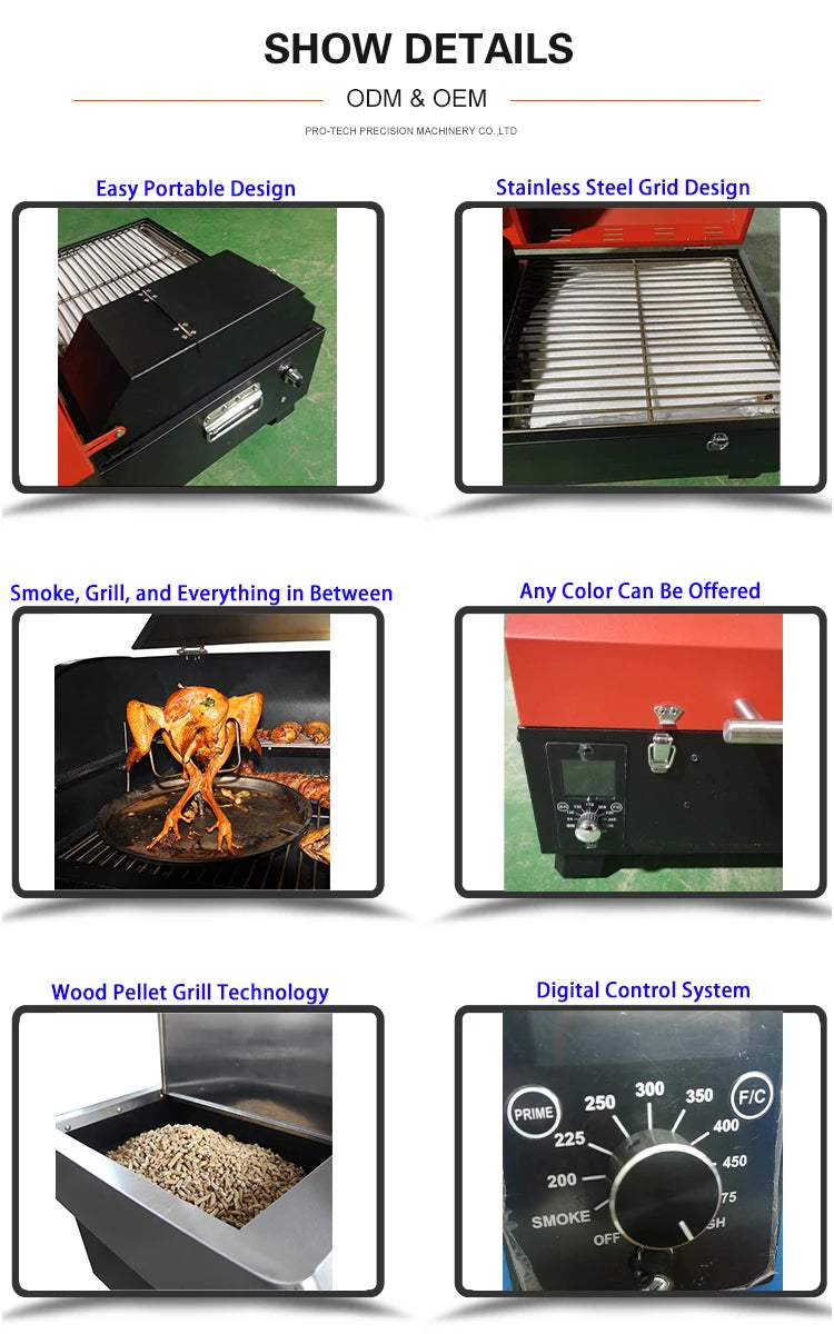 OEM Multifunctional Commercial Electric Offset Wood Pellet Bbq Grills Smoker for Wholesale