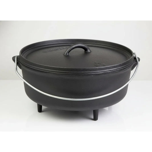 10 Inch Seasoned Cast Iron Dutch Oven with Lid - Perfect for Outdoor Cooking & Family Meals
